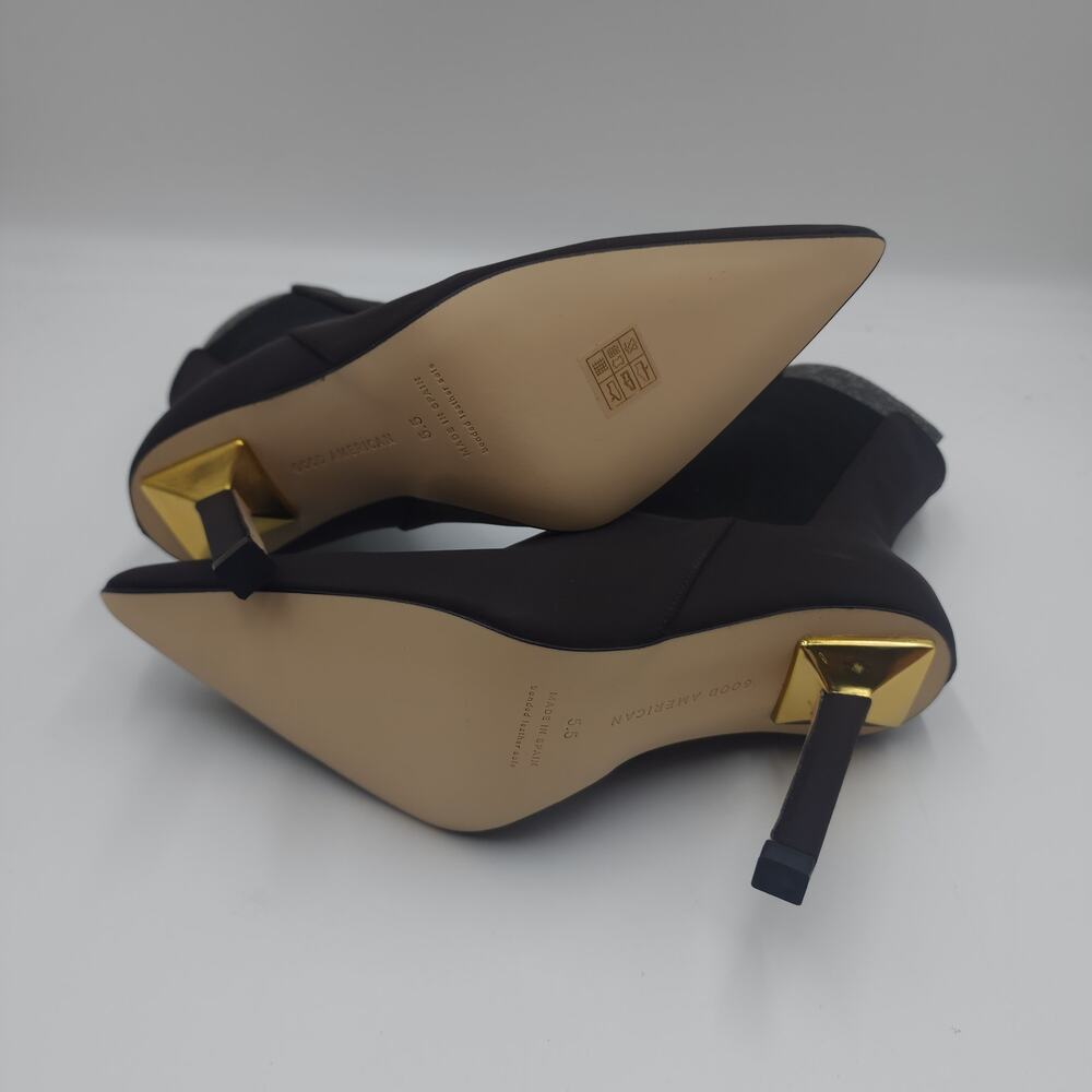 Good American Stiletto Booties in Chocolate Neoprene Size 5.5 - Picture 9 of 9